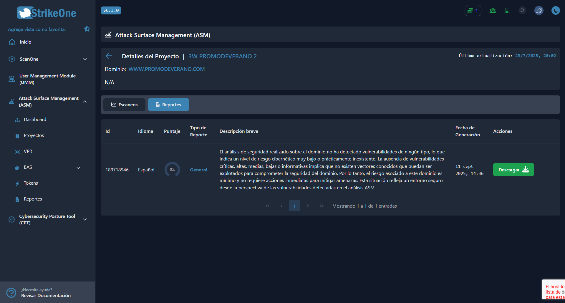 Project Details Report
